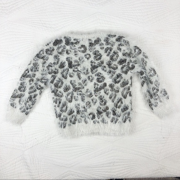 2/$10 Fuzzy White Leopard Print Christmas Sweater - Picture 4 of 6
